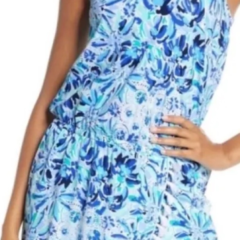 Lilly Pulitzer Iris Blue Jarret Romper. Medium. NWT.
